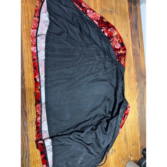 Johnny Was Women's Billie Short Kimono Velvet Floral Open Front Jacket Red Small - Picture 10 of 11